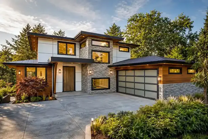 Modern house plans 144-102 - front exterior, 2,835 sq ft, 3 bed, 3 bath house plans | Monster House Plans