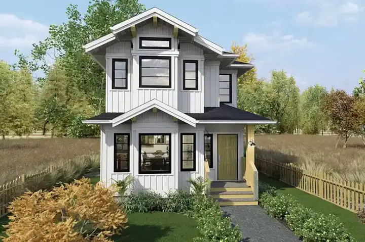 Cottage house plans 144-104 - front exterior, 1,755 sq ft, 2 bed, 2 bath house plans | Monster House Plans