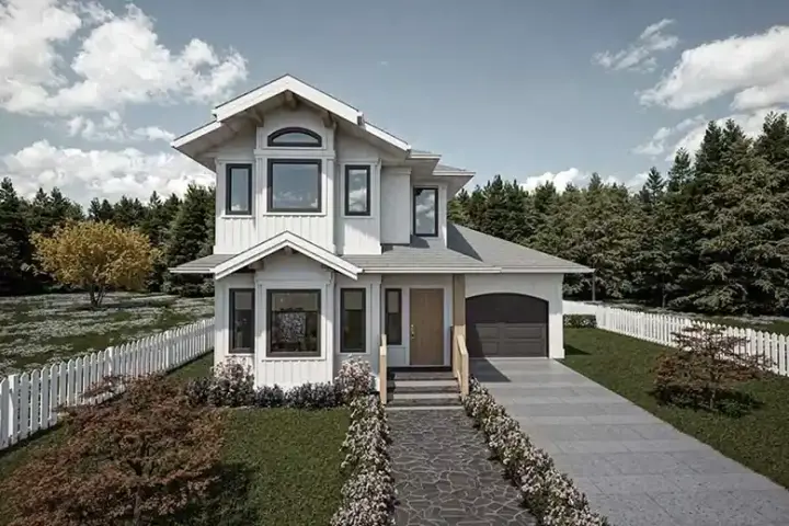 Traditional house plans 144-112 - front exterior, 1,765 sq ft, 2 bed, 2 bath house plans | Monster House Plans