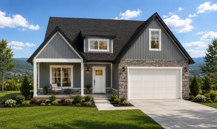 Modern Farmhouse house plans 145-114 - front exterior, 2,440 sq ft, 3 bed, 2 bath house plans | Monster House Plans