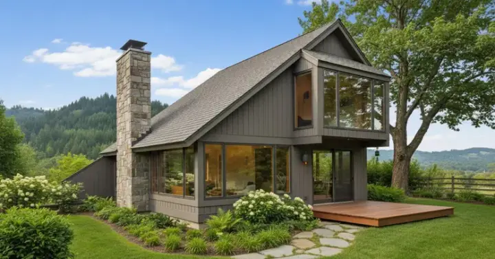 Contemporary house plans 15-111 - front exterior, 1,152 sq ft, 1 bed, 2 bath house plans | Monster House Plans