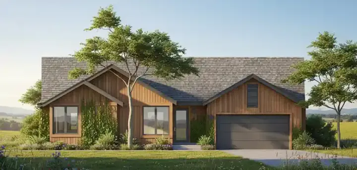 Traditional house plans 15-120 - front exterior, 1,400 sq ft, 3 bed, 2 bath house plans | Monster House Plans