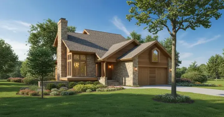 Contemporary house plans 15-137 - front exterior, 1,333 sq ft, 3 bed, 2 bath house plans | Monster House Plans
