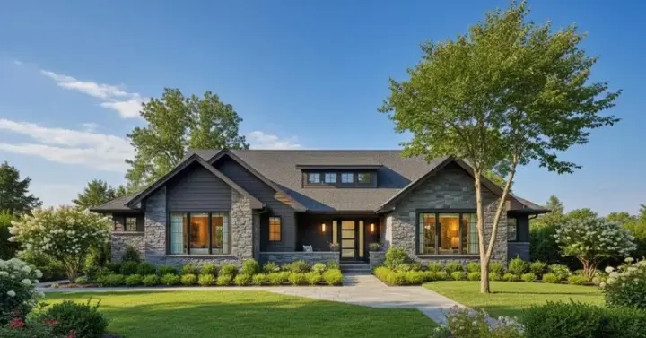 Contemporary house plans 15-138 - front exterior, 1,640 sq ft, 3 bed, 2 bath house plans | Monster House Plans