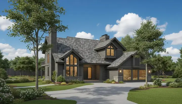 Contemporary house plans 15-148 - front exterior, 2,920 sq ft, 3 bed, 2 bath house plans | Monster House Plans
