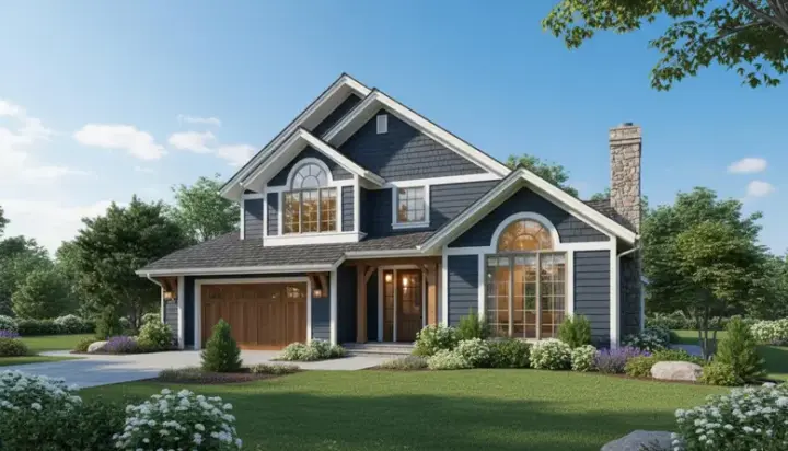 Contemporary house plans 15-155 - front exterior, 2,162 sq ft, 4 bed, 2 bath house plans | Monster House Plans
