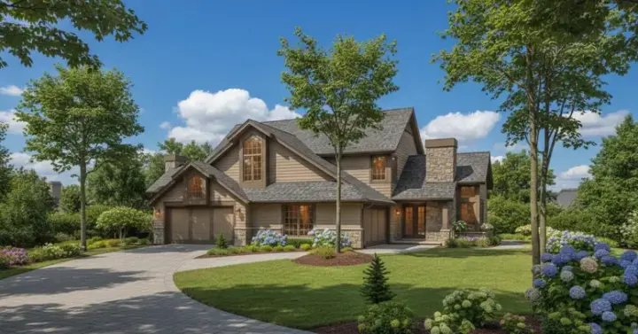 Contemporary house plans 15-161 - front exterior, 2,512 sq ft, 4 bed, 4 bath house plans | Monster House Plans