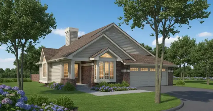 Contemporary house plans 15-164 - front exterior, 1,270 sq ft, 3 bed, 2 bath house plans | Monster House Plans