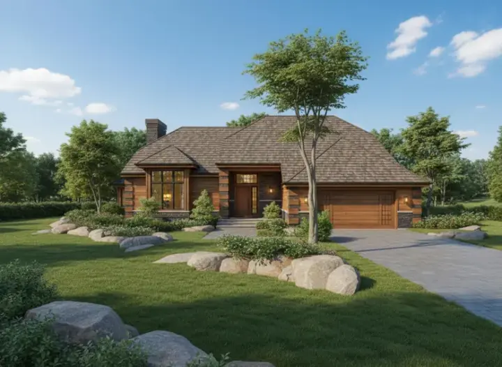 Contemporary house plans 15-169 - front exterior, 2,325 sq ft, 4 bed, 2 bath house plans | Monster House Plans