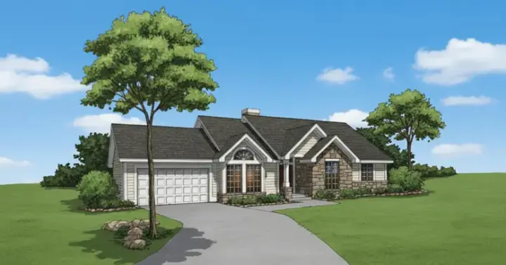 Traditional house plans 15-188 - front exterior, 1,680 sq ft, 3 bed, 2 bath house plans | Monster House Plans
