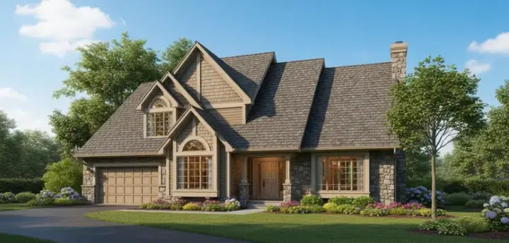 English Country house plans 15-206 - front exterior, 3,186 sq ft, 4 bed, 3 bath house plans | Monster House Plans