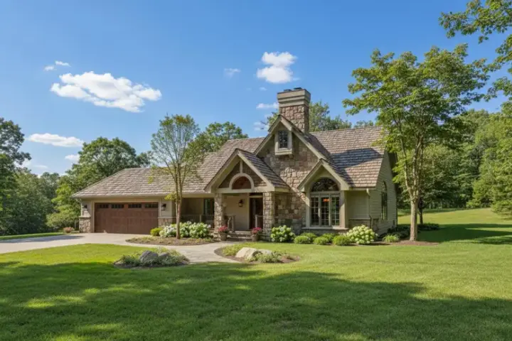 Contemporary house plans 15-214 - front exterior, 1,833 sq ft, 4 bed, 2 bath house plans | Monster House Plans