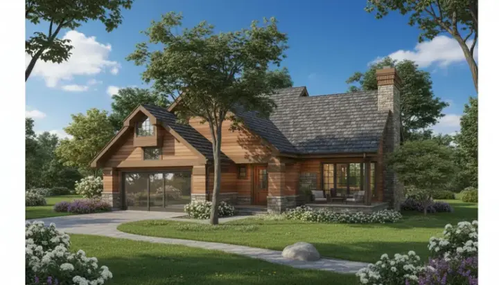 Contemporary house plans 15-219 - front exterior, 1,522 sq ft, 3 bed, 2 bath house plans | Monster House Plans
