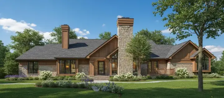 Contemporary house plans 15-220 - front exterior, 3,639 sq ft, 4 bed, 3 bath house plans | Monster House Plans