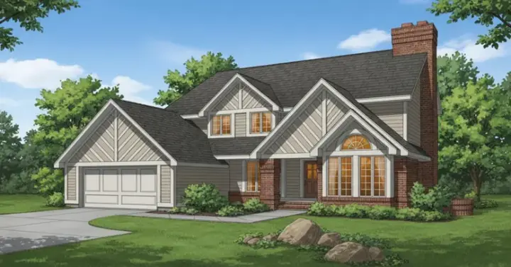 Contemporary house plans 15-221 - front exterior, 2,326 sq ft, 4 bed, 2 bath house plans | Monster House Plans