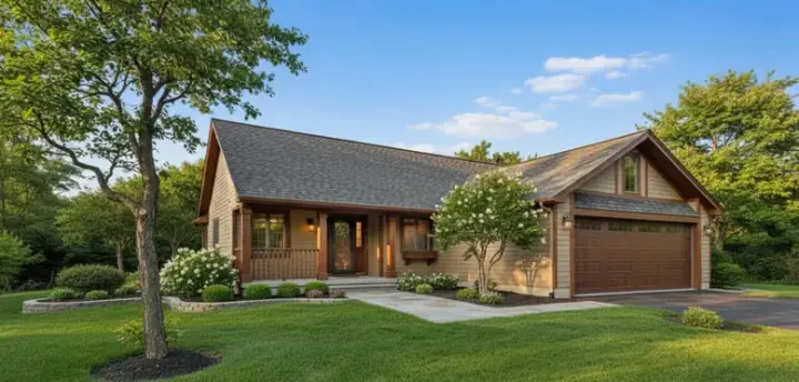 Ranch house plans 15-228 - front exterior, 1,408 sq ft, 3 bed, 2 bath house plans | Monster House Plans