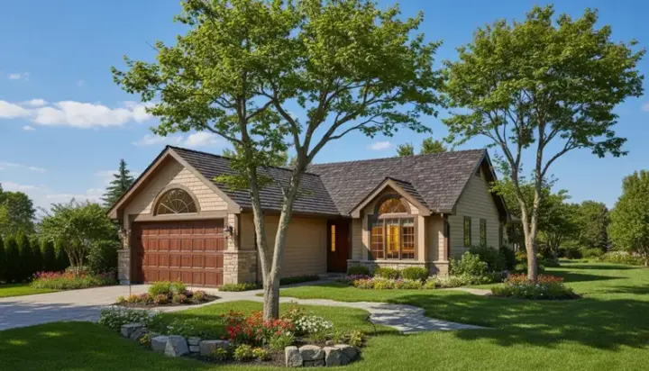 Contemporary house plans 15-229 - front exterior, 1,344 sq ft, 3 bed, 2 bath house plans | Monster House Plans