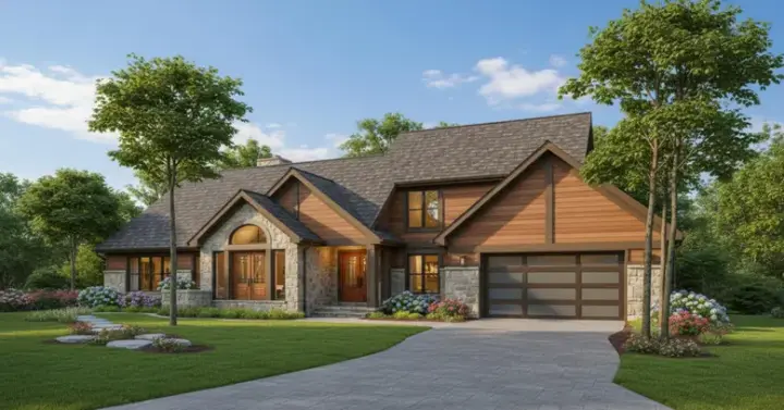 Contemporary house plans 15-231 - front exterior, 3,102 sq ft, 3 bed, 2 bath house plans | Monster House Plans
