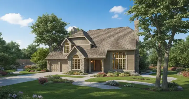 Contemporary house plans 15-232 - front exterior, 3,148 sq ft, 4 bed, 3 bath house plans | Monster House Plans