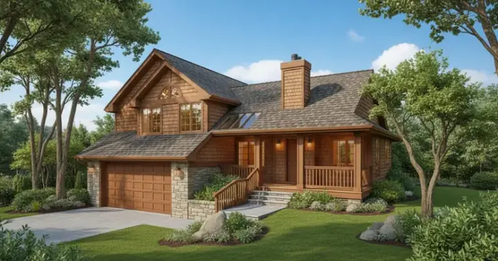 Contemporary house plans 15-244 - front exterior, 1,847 sq ft, 3 bed, 2 bath house plans | Monster House Plans