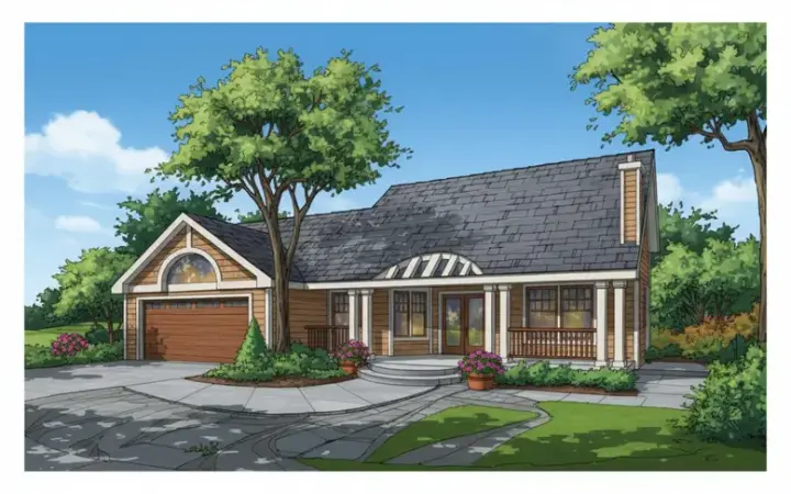 Contemporary house plans 15-247 - front exterior, 2,293 sq ft, 3 bed, 3 bath house plans | Monster House Plans