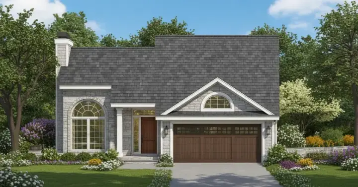 Contemporary house plans 15-264 - front exterior, 1,246 sq ft, 3 bed, 2 bath house plans | Monster House Plans
