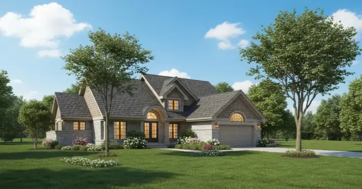 Contemporary house plans 15-278 - front exterior, 2,293 sq ft, 4 bed, 2 bath house plans | Monster House Plans