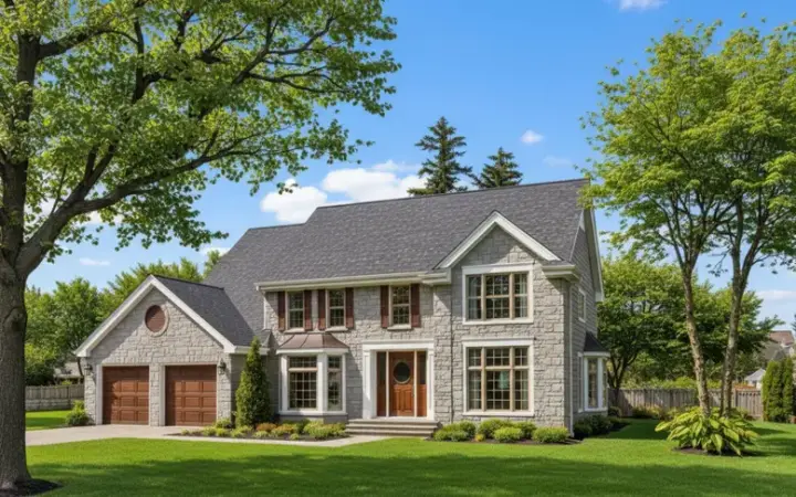 Colonial house plans 15-297 - front exterior, 2,591 sq ft, 4 bed, 2 bath house plans | Monster House Plans