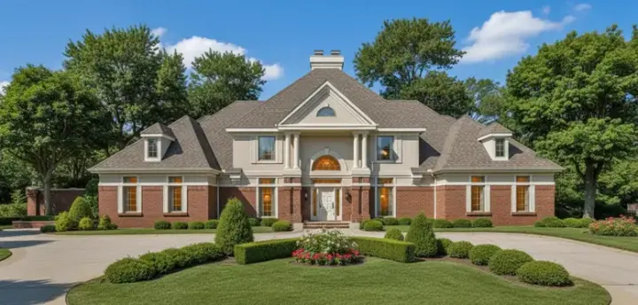 Southern Colonial house plans 15-302 - front exterior, 4,530 sq ft, 5 bed, 5 bath house plans | Monster House Plans