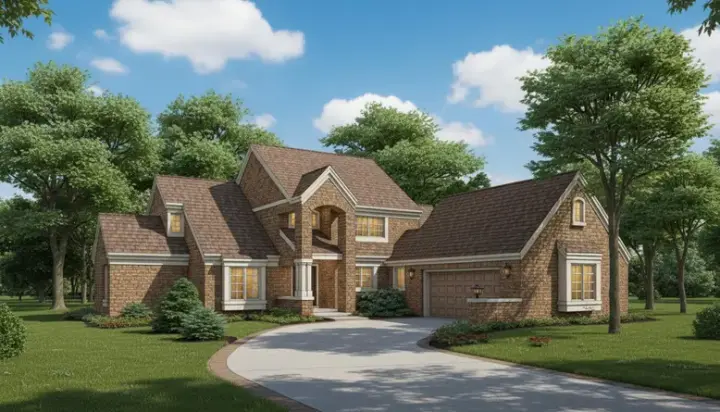English Country house plans 15-306 - front exterior, 2,321 sq ft, 3 bed, 2 bath house plans | Monster House Plans