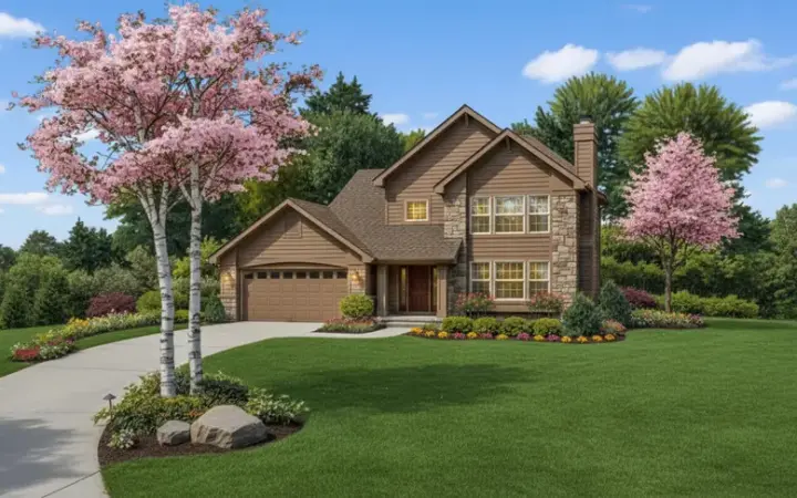 Contemporary house plans 15-316 - front exterior, 1,709 sq ft, 3 bed, 2 bath house plans | Monster House Plans