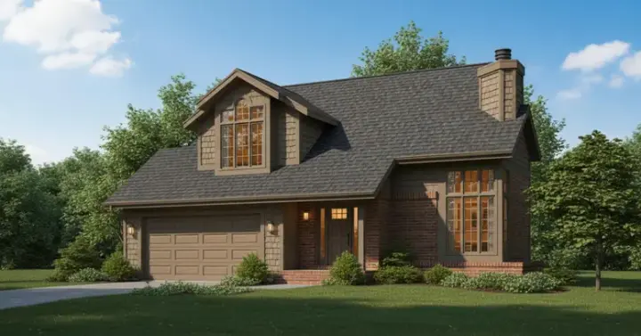 Northwest house plans 15-321 - front exterior, 1,777 sq ft, 4 bed, 2 bath house plans | Monster House Plans