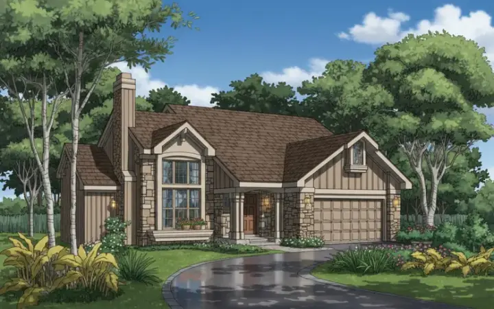Traditional house plans 15-329 - front exterior, 1,894 sq ft, 3 bed, 2 bath house plans | Monster House Plans