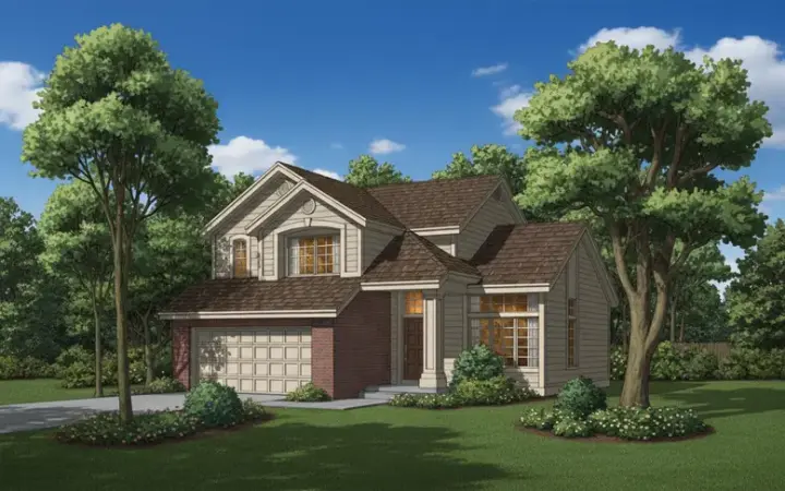 Contemporary house plans 15-332 - front exterior, 1,722 sq ft, 3 bed, 2 bath house plans | Monster House Plans