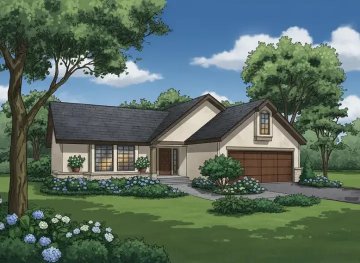 Contemporary house plans 15-333 - front exterior, 1,146 sq ft, 3 bed, 2 bath house plans | Monster House Plans