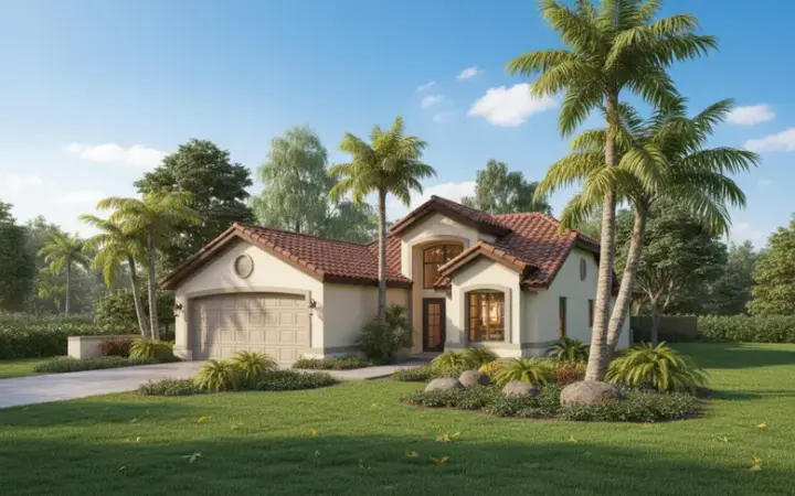 Contemporary house plans 15-342 - front exterior, 1,296 sq ft, 3 bed, 2 bath house plans | Monster House Plans