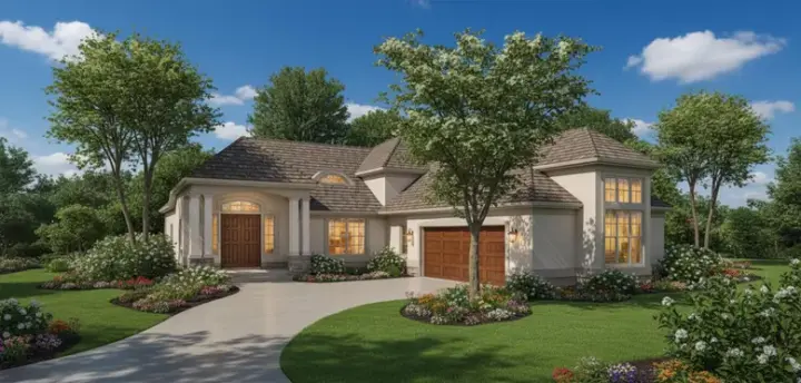 Contemporary house plans 15-366 - front exterior, 3,045 sq ft, 3 bed, 3 bath house plans | Monster House Plans