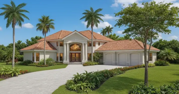Contemporary house plans 15-367 - front exterior, 4,532 sq ft, 4 bed, 3 bath house plans | Monster House Plans
