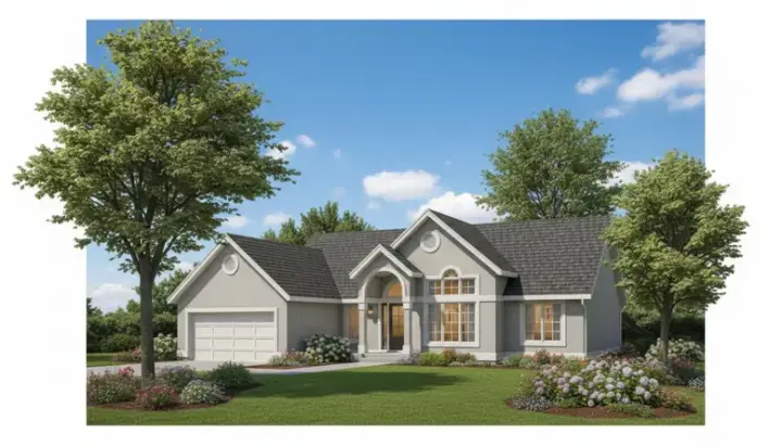 Contemporary house plans 15-371 - front exterior, 1,700 sq ft, 3 bed, 2 bath house plans | Monster House Plans