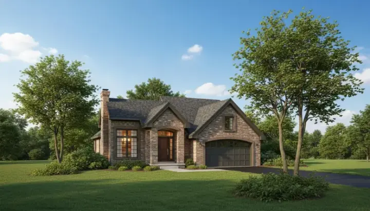 Contemporary house plans 15-384 - front exterior, 1,806 sq ft, 3 bed, 2 bath house plans | Monster House Plans