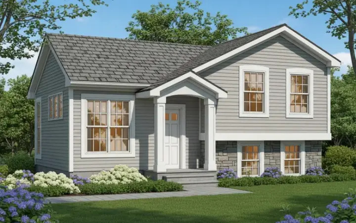 Contemporary house plans 15-397 - front exterior, 992 sq ft, 3 bed, 1 bath house plans | Monster House Plans