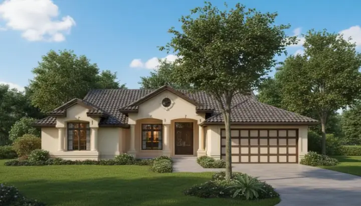 Southwest house plans 15-400 - front exterior, 2,234 sq ft, 4 bed, 3 bath house plans | Monster House Plans