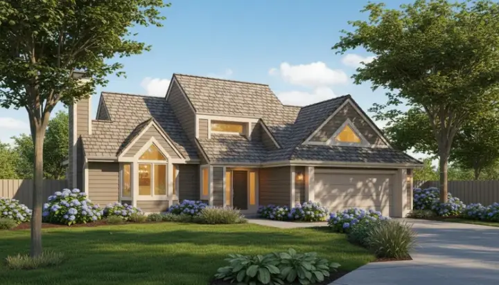 Contemporary house plans 15-409 - front exterior, 2,328 sq ft, 4 bed, 3 bath house plans | Monster House Plans