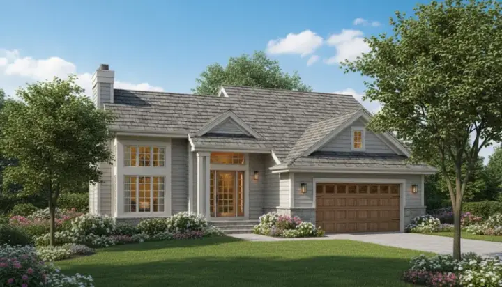 Contemporary house plans 15-420 - front exterior, 2,100 sq ft, 4 bed, 2 bath house plans | Monster House Plans