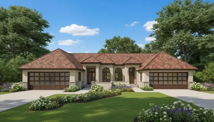 Contemporary house plans 15-432 - front exterior, 3,014 sq ft, 4 bed, 4 bath house plans | Monster House Plans