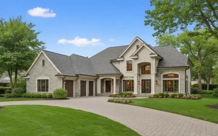 Contemporary house plans 15-433 - front exterior, 3,469 sq ft, 5 bed, 3 bath house plans | Monster House Plans