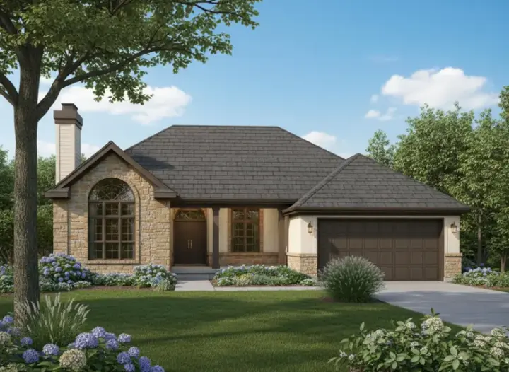 Contemporary house plans 15-441 - front exterior, 1,431 sq ft, 3 bed, 2 bath house plans | Monster House Plans