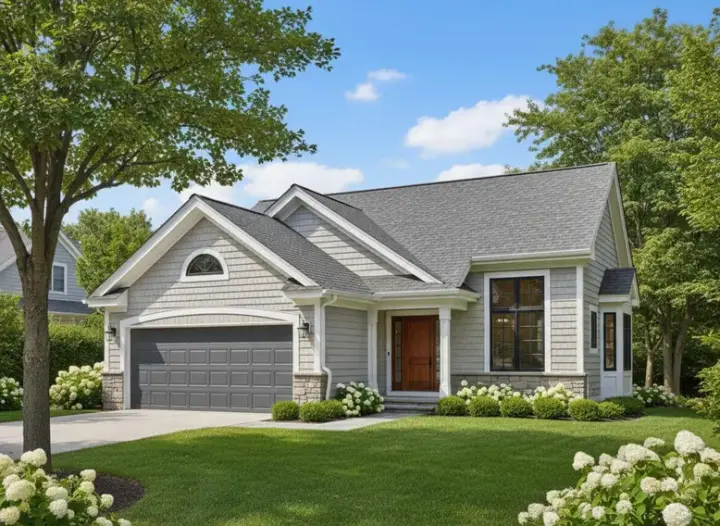 Contemporary house plans 15-445 - front exterior, 1,227 sq ft, 3 bed, 1 bath house plans | Monster House Plans