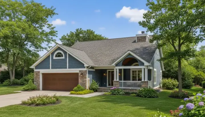 Contemporary house plans 15-463 - front exterior, 1,687 sq ft, 4 bed, 2 bath house plans | Monster House Plans