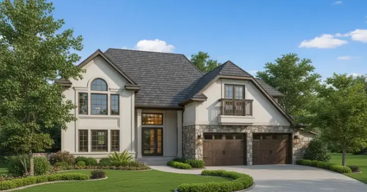 Contemporary house plans 15-488 - front exterior, 2,023 sq ft, 3 bed, 2 bath house plans | Monster House Plans